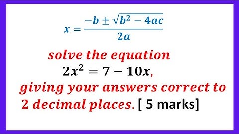 2025 GCE Mathematics Paper 2 Question 4(a) | Quadratic Equations|