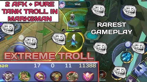 EXTREME TROLLING | 2 AFK + TANK BUILD IN MARKSMAN = BEST GAMEPLAY | MOBILE LEGENDS