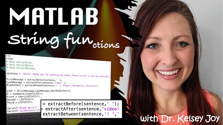 MATLAB: String Functions - extractBefore, extractAfter, extractBetween (8 of 9)