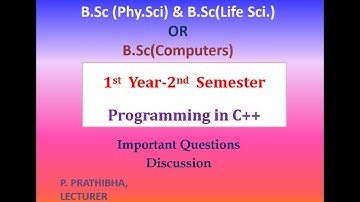 C++ Unit wise important Questions Discussion