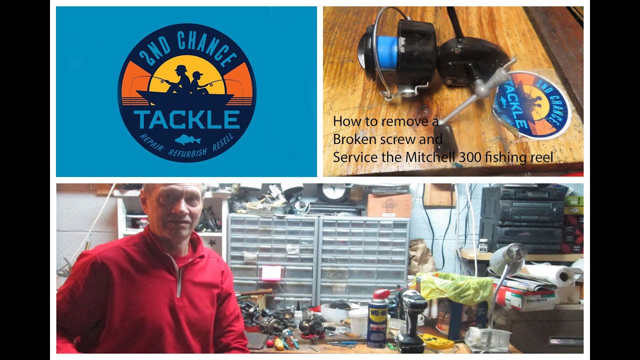 Mitchell 300 fishing reel service including how to remove a broken screw 