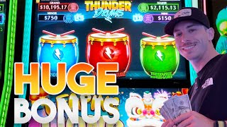 Huge Win On A Thunder Drums Slot Machine At Coushatta Casino Resort!