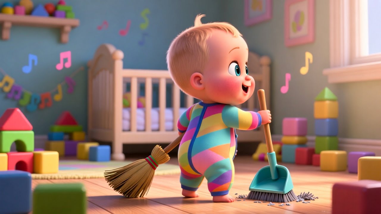 Broom Broom Clean Up Game 🧹🚗 | Fun Cleaning Song for Kids | Preschool Learning Video