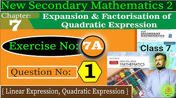 Exercise 7A Question No:1 Chapter 7 || D2 Oxford Math || New Secondary Mathematics Book 2