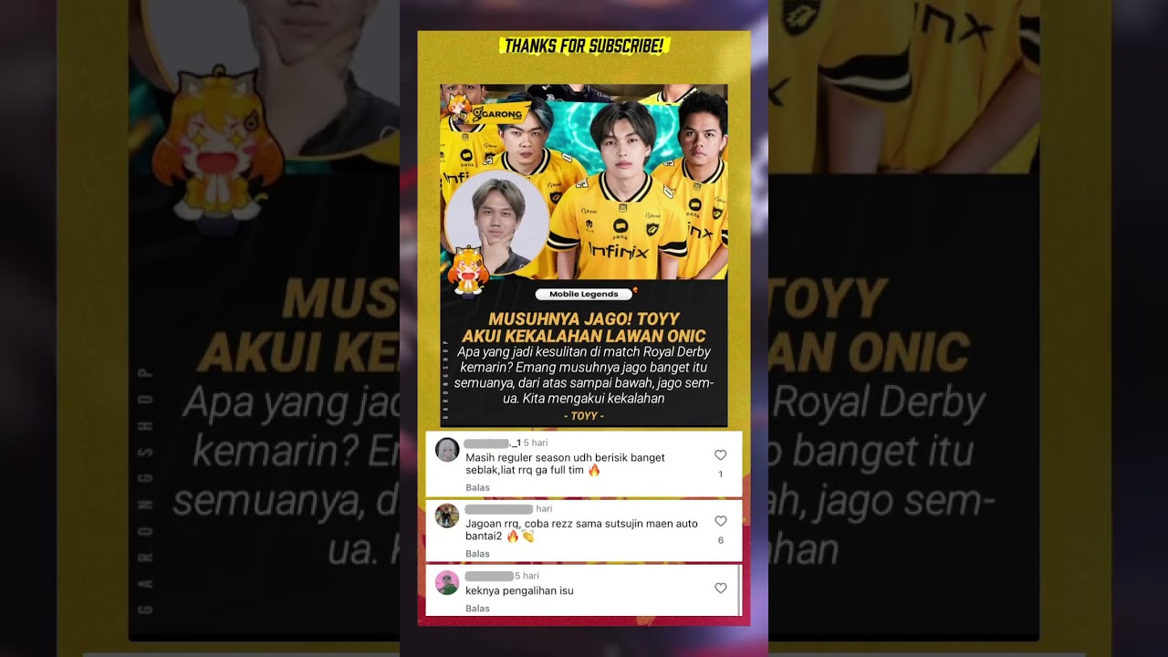 Toyy Akui Kekalahan RRQ Lawan ONIC: “Musuhnya Jago Semua”