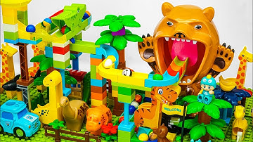 Satisfying Building Blocks Marble Run ASMR | Compilation of Cute Animals block coaster