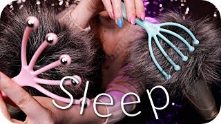 ASMR DEEP Brain & Scalp Massage for Sleep 💤 (NO TALKING) Fluffy Mic Ear Brushing & Head Scratching