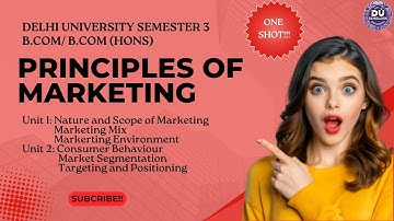 DU Principles of Marketing One Shot | Unit 1 & 2 in 2 Hours | DU B.Com & B.Com Hons | DU Scholars