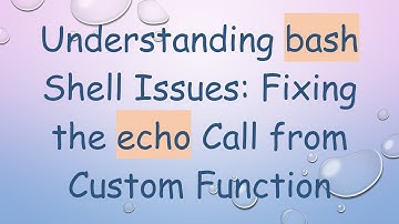 Understanding bash Shell Issues: Fixing the echo Call from Custom Function