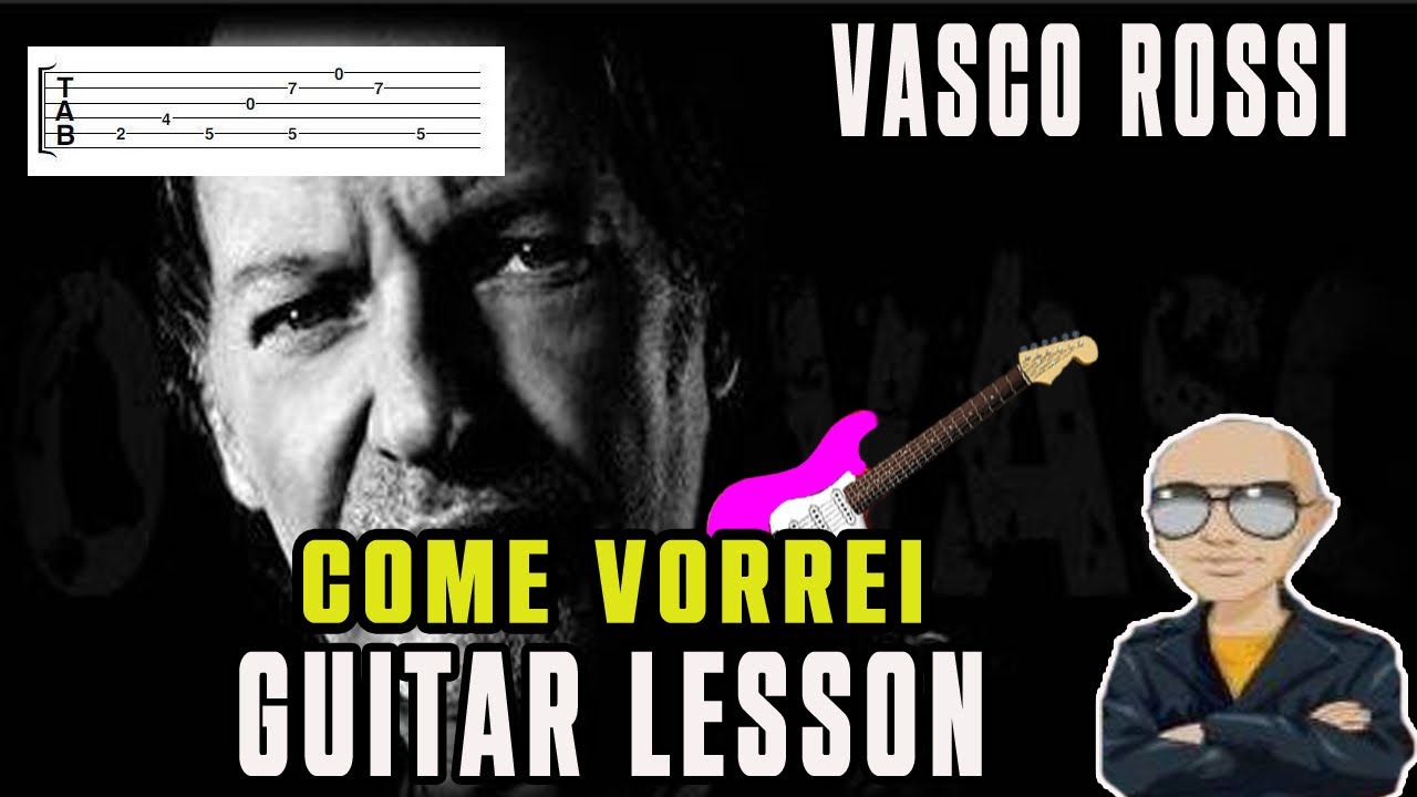 Vasco Rossi - Come Vorrei Guitar Lesson + Tab - YouTube