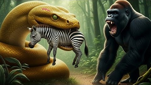 Giant Gorilla vs Monster Snake: A Real-Life King Kong Jungle Battle! 🦍🐍 | Epic Wildlife Encounter