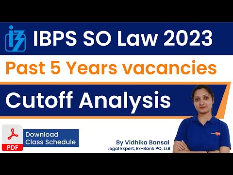 IBPS SO Law 2023 |  Past 5 years vacancies and cutoff analysis | By Vidhika Bansal