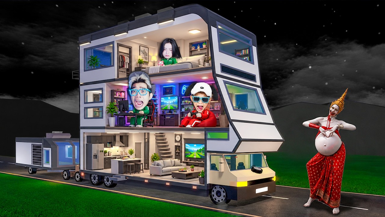 SERU! KITA HIDUP DALAM MOBIL CAMPERVAN TINGKAT 3 SELAMA 101 HARI DI ROBLOX!!!