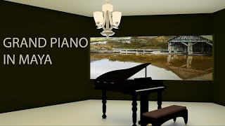 3D grand piano in maya timelapse screenshot 1