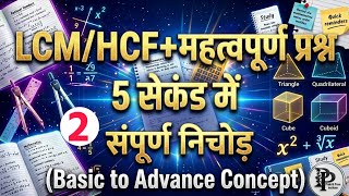 ल.स.प.एवं म.स.प. 20 महत्वपूर्णप्रश्न Maths 2026 | LCM & HCF Full Concept, + Short Tricks