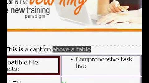 Microsoft Office FrontPage 2003 Delete a caption from a table