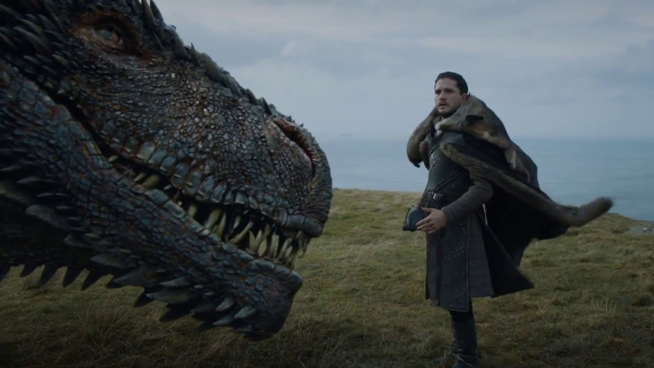 Game Of Thrones 7x05 Jon Snow Petting Drogon Scene Youtube