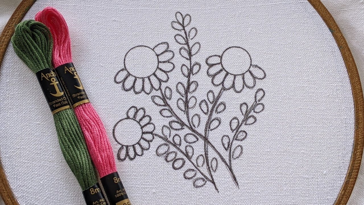 VERY EASY FLOWER HAND EMBROIDERY DESIGN FOR BEGINNERS/ 3D FLOWER ...