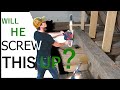 Removing 2 MASSIVE pieces of TIMBER from the framing structure | SHOP BUILD episode1