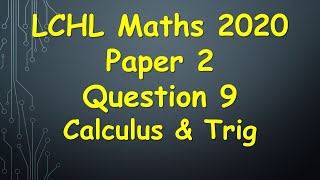 Leaving Cert Higher Level Maths 2020 Paper 2 Question 9