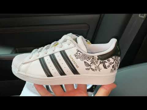 adidas superstar floral sneakers