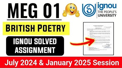 IGNOU MEG 01 (British Poetry) Solved Assignment 2024-2025 Session | ignou MEG 01 Assignment Answer