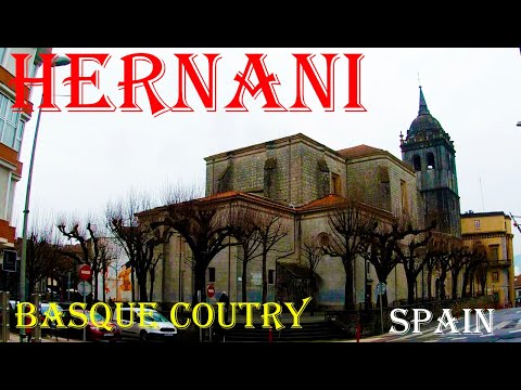 Walk the streets of the city of Hernani in Spain. Tour through historical and modern places