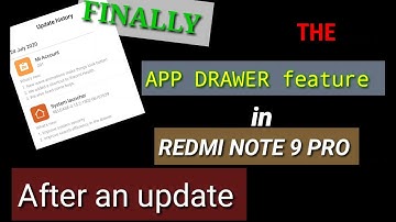 App Drawer Feature in redmi note 9 pro (after an update) LATEST VIDEO NO THIRD PARTY APP