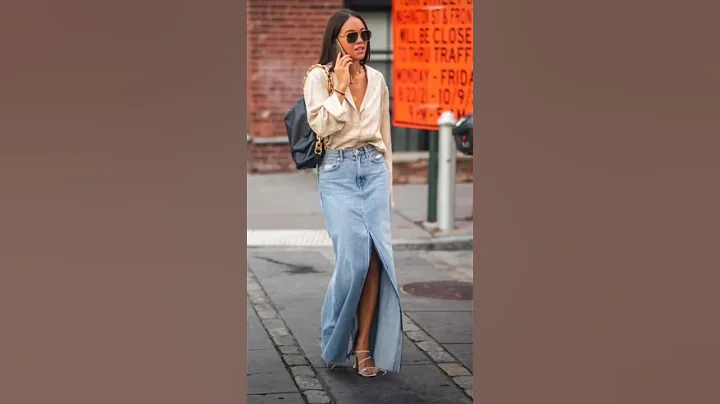 Denim Skirt Midi or Maxi Spring Inspo #denimskirt #shorts #style