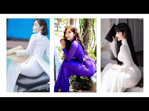 Video 133 Áo Dài Xuyên Thấu - Người Mẫu Áo Dài Mỏng Bó Sát - Beautiful Vietnamese Ao Dai