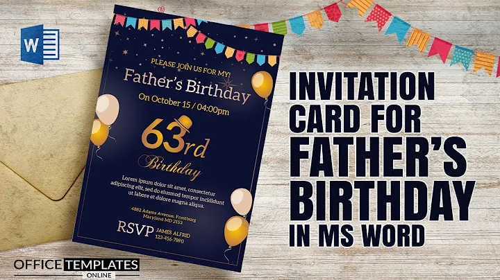 Diseña una tarjeta de invitación para el cumpleaños de papá en MS Word