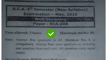2016 Mdu BCA 4th Sem Web Designing Question Paper