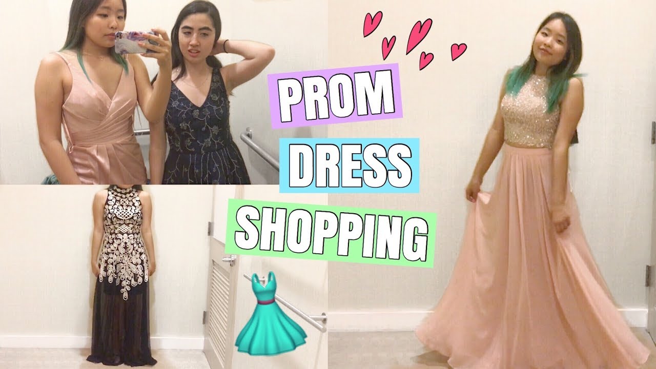 PROM DRESS SHOPPING 2017 👗 Trying on dresses for school dance - YouTube