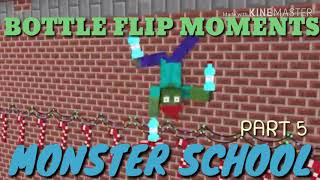 Best Bottle Flip Moments of Monster School!  (Part 5)