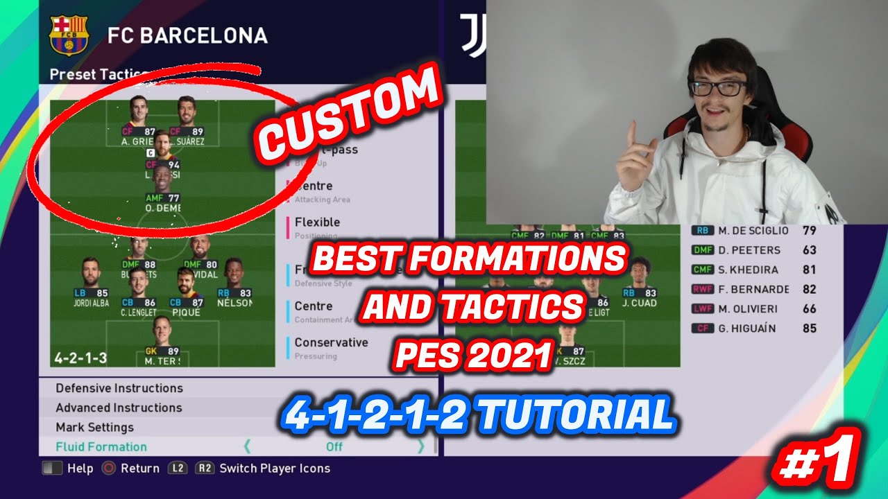 Pes 21 Best Custom Formation 4 3 1 2 4 1 2 1 2 Tutorial Best Tactics Instructions Youtube