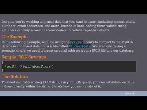 How to Use Variables in Python to Insert Data Into a MySQL Database