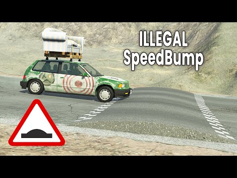 BeamNG Drive - Cars Vs Realistic Speed Bumps #2 (Science)