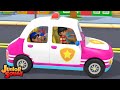 Колеса на полицейской машине идет круглый и круглый песня для детей
