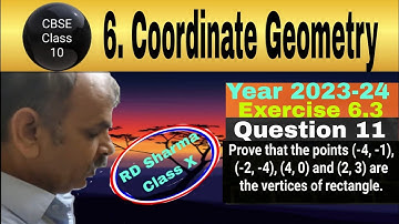 RD Sharma Class 10 EX 6.2 Q 11: Prove that points (-4,-1), (-2,-4), (4,0) & (2,3) are vertices of re