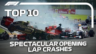 Top 10 Spectacular Opening Lap Crashes in F1