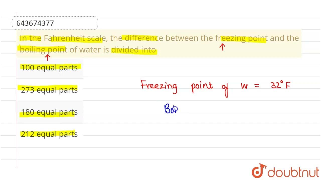 In the Fahrenheit scale, the difference between the freezing point and the boiling point of wate