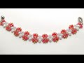 Beaded bracelet making * Tutorial * Jewelry * Браслет из кристалла и бисера *