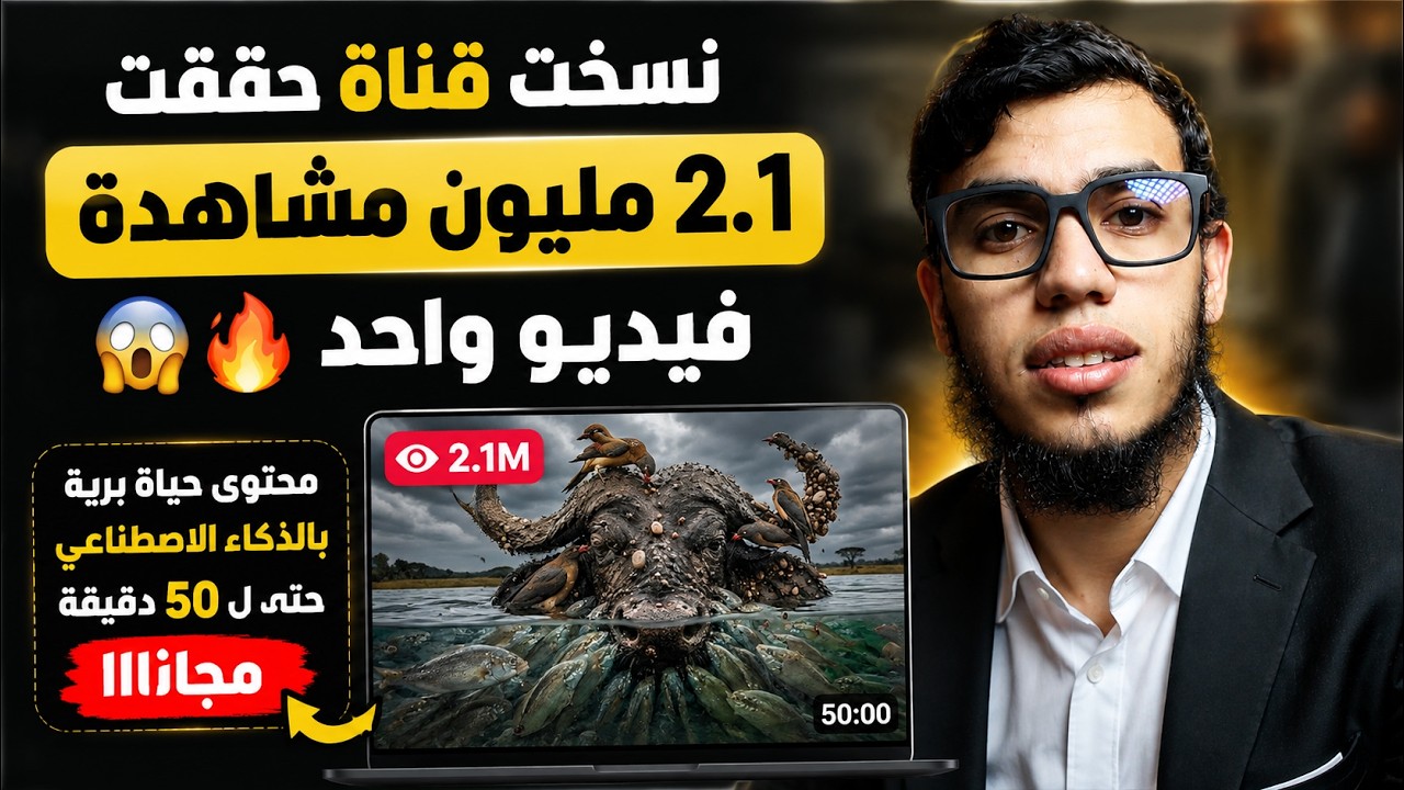 انشاء فيديوهات طويلة بالذكاء الاصطني وثائقي الحياة البرية 50 دقيقة 🔥😱رابط...
