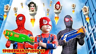 Biêt Đội Siêu Nhân Nhện Trở Thành Cameraman Chiến Đấu Với Skibidi Toilet | Spiderman Studio TV