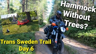 Trans Sweden Trail Day 6 - Why Are We Doing This - Set Up Amok Hammock without tree - Tiveden