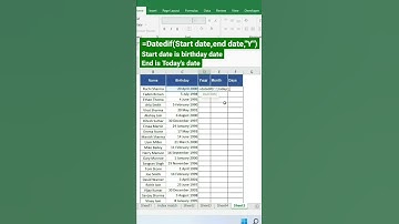 How to convert birthday into year, month and days In Ms Excel | Excel tips and tricks #Short video