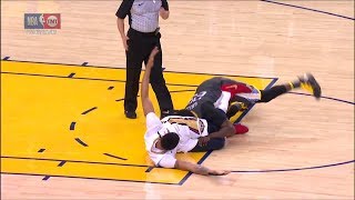 Anthony Davis \& Draymond Go Down to the Floor - Game 2 | Pelicans vs Warriors | 2018 NBA Playoffs