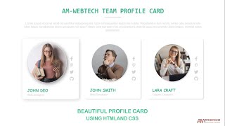 team section html and css | team section design in html css | am webtech