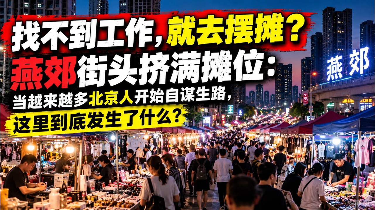 北京找不到工作，就去摆摊？实地探访燕郊街头挤满摊位：当越来越多北京人开始自谋生路，这里到底发生了什么？超市老板为省电费关掉冰箱的反思