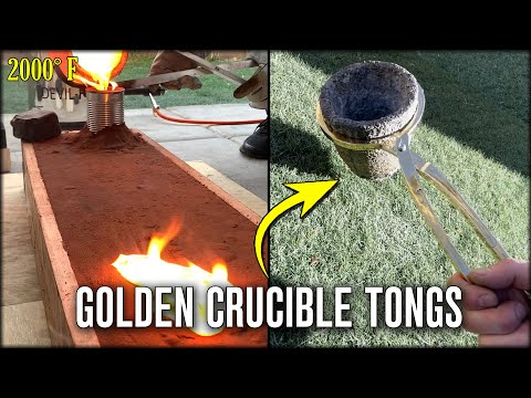 Casting GOLDEN Crucible Tongs  Melting Aluminum Bronze At Home
